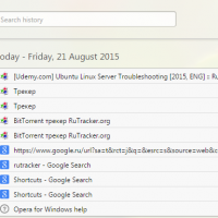 История посещений и загрузок браузера Opera